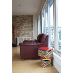 Curver Stockholm Bright Blocks Plastic Deco Storage Box Multi Colour 22L -Storage Rack Store 12807671 1624833169753446