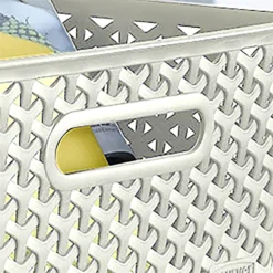 Curver My Style Large Rectangular Plastic Storage Basket - Vintage White - 18L -Storage Rack Store 12809473 1634833219339873