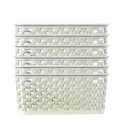 Curver My Style Large Rectangular Plastic Storage Basket - Vintage White - 18L -Storage Rack Store 12809473 1934833219269928