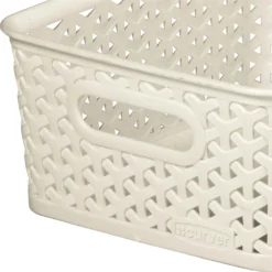 Curver My Style Small Rectangular Plastic Storage Basket - Vintage White - 4L -Storage Rack Store 12809474 1134833220281357