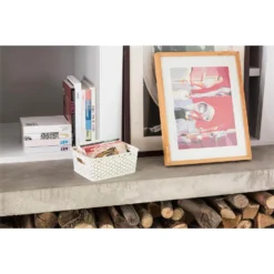 Curver My Style Small Rectangular Plastic Storage Basket - Vintage White - 4L -Storage Rack Store 12809474 7354833220160538