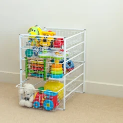 3 Wire Baskets Storage Tower 5 3 Wire Baskets Storage Tower -Storage Rack Store 12812735 1574845692699547