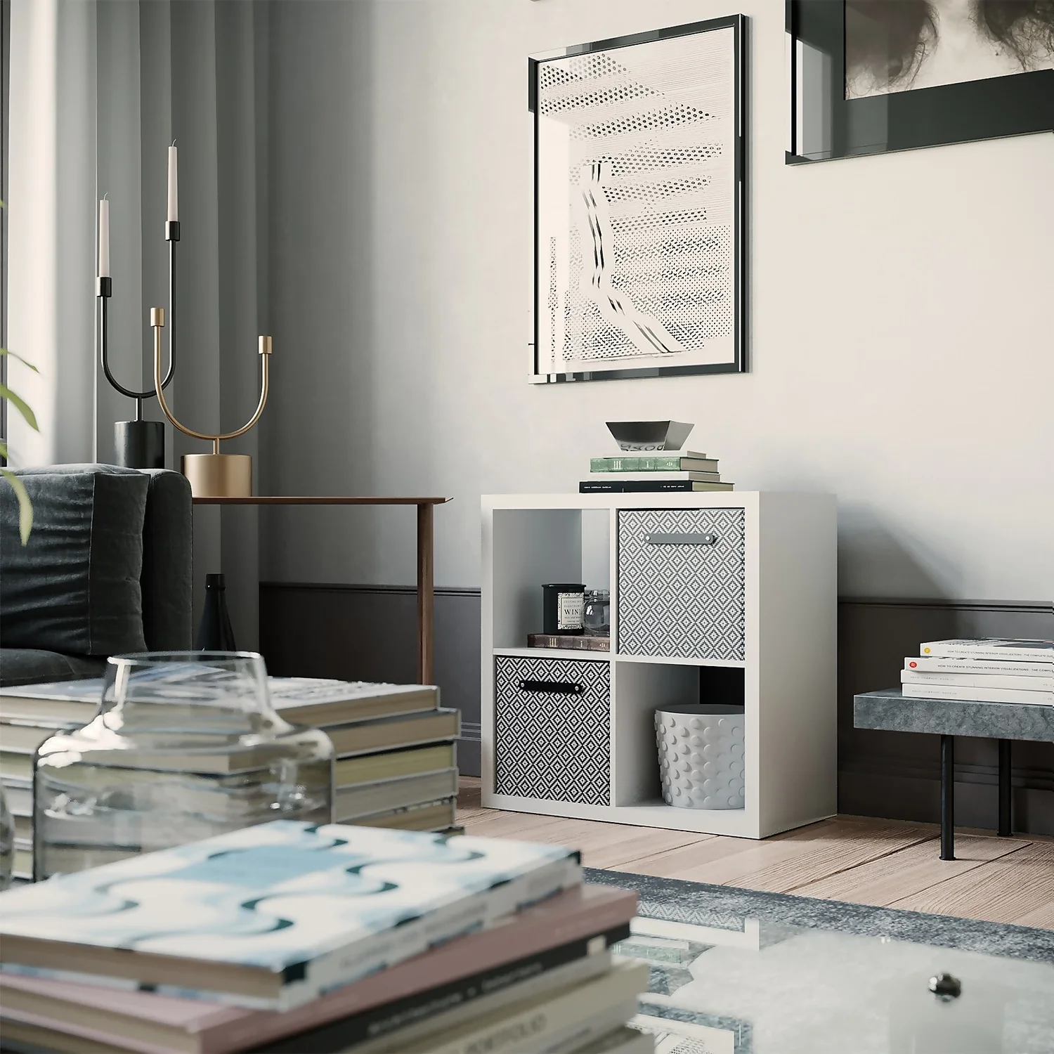 Clever Cube 2x2 Storage Unit - White 2 Clever Cube 2x2 Storage Unit - White - Image 2