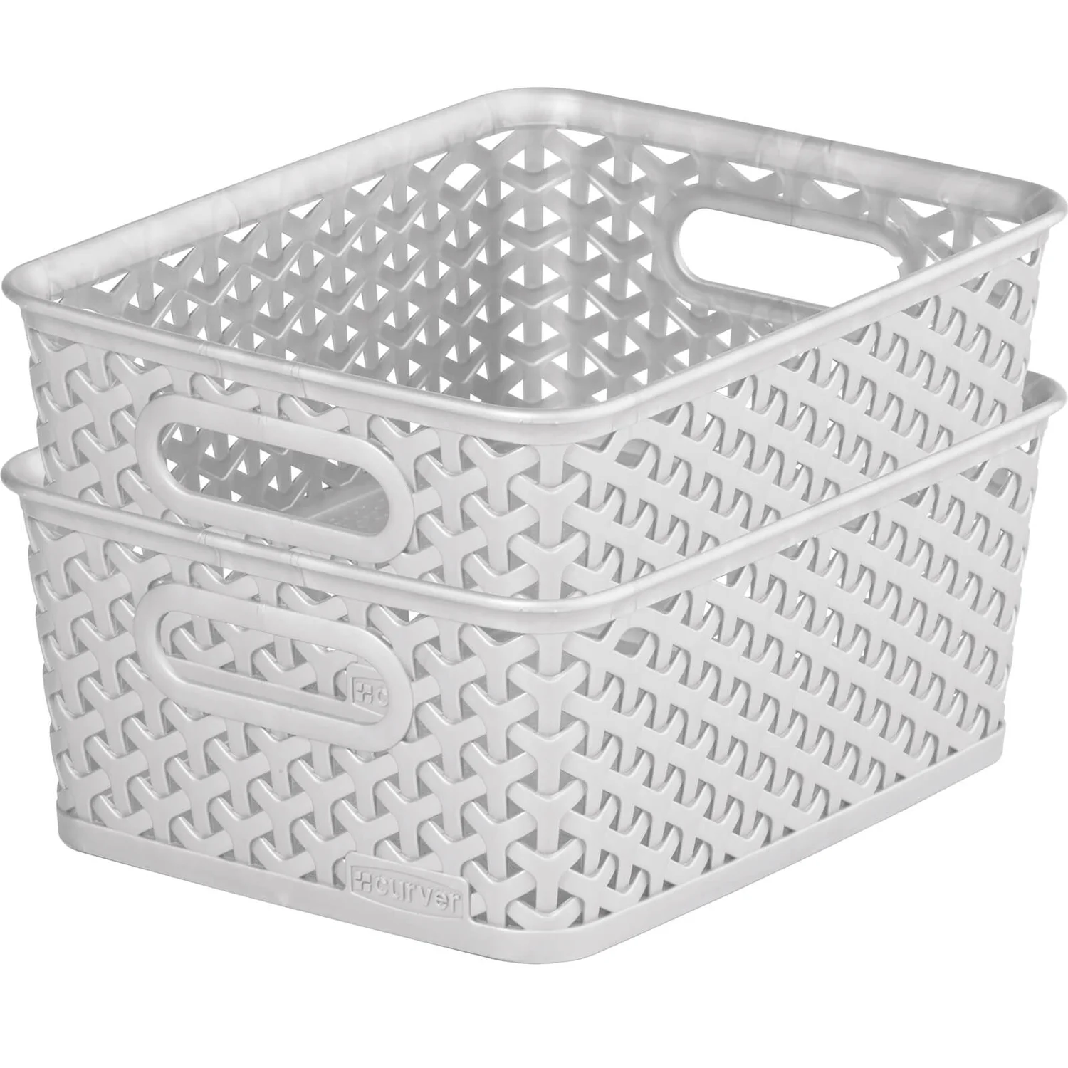 Curver My Style Small Rectangular Plastic Storage Basket - Grey - 4L 4 Curver My Style Small Rectangular Plastic Storage Basket - Grey - 4L - Image 4