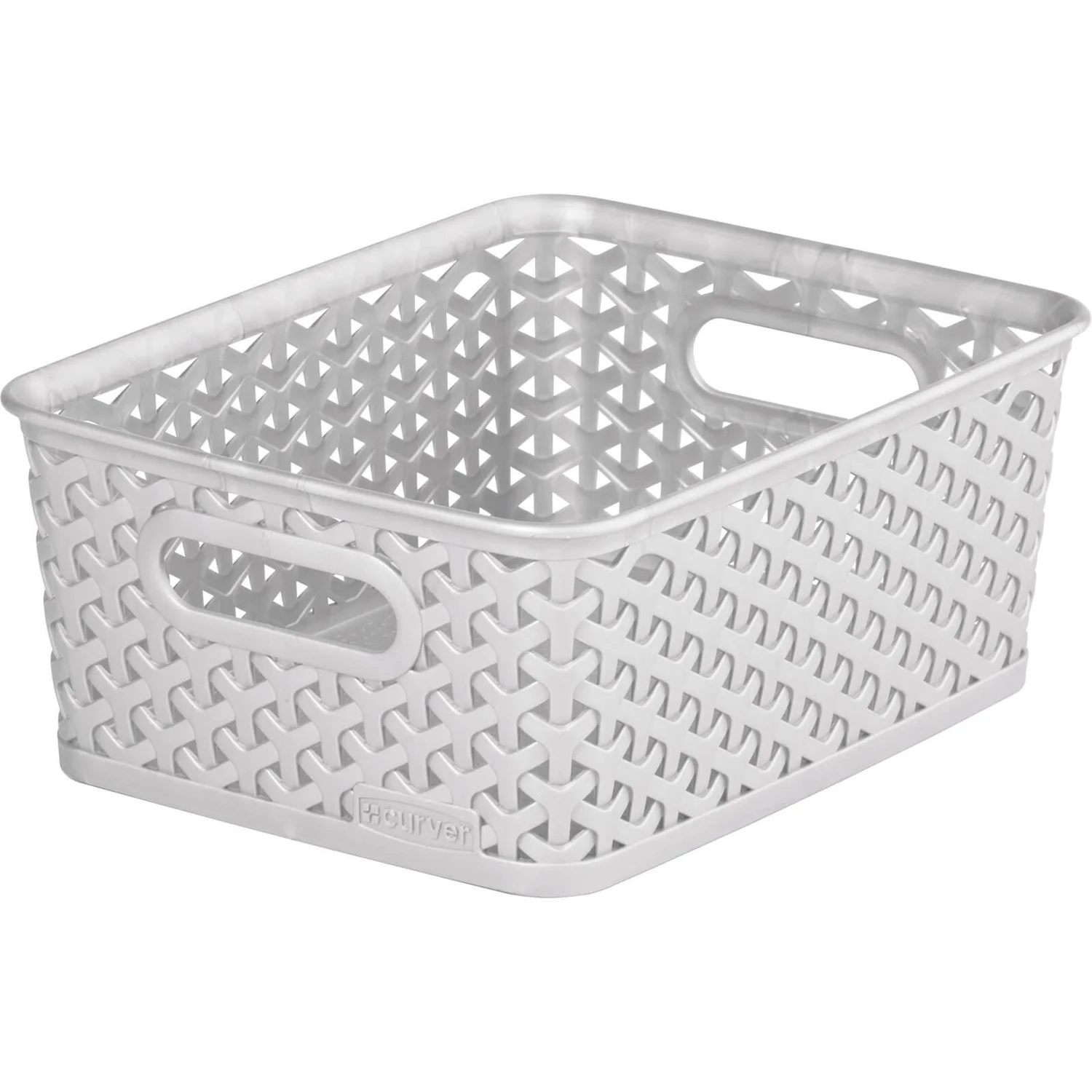 Curver My Style Small Rectangular Plastic Storage Basket - Grey - 4L 1 Curver My Style Small Rectangular Plastic Storage Basket - Grey - 4L