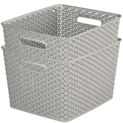 Curver My Style Large Rectangular Plastic Storage Basket - Grey - 18L 10 Curver My Style Large Rectangular Plastic Storage Basket - Grey - 18L -Storage Rack Store 12814518 1964832988641727
