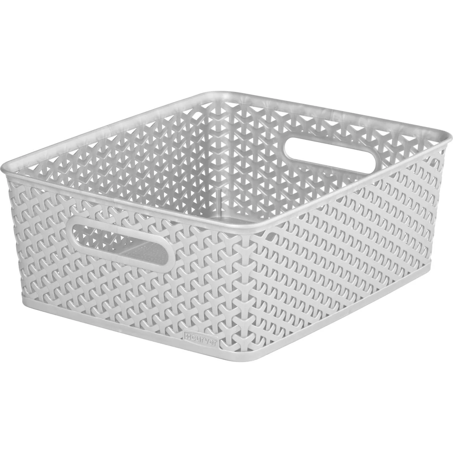 Curver My Style Medium Rectangular Plastic Storage Basket - Grey - 13L 1 Curver My Style Medium Rectangular Plastic Storage Basket - Grey - 13L