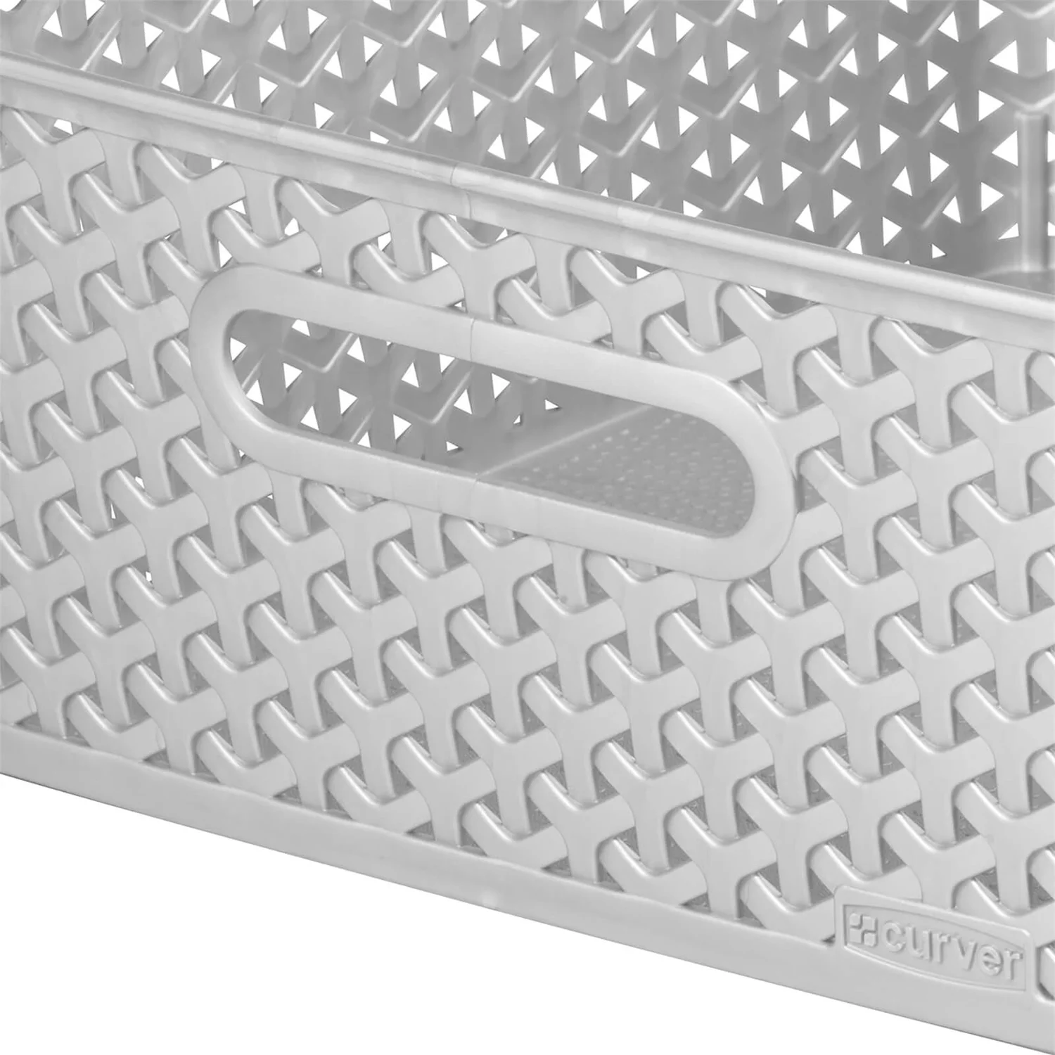 Curver My Style Medium Rectangular Plastic Storage Basket - Grey - 13L 5 Curver My Style Medium Rectangular Plastic Storage Basket - Grey - 13L - Image 5