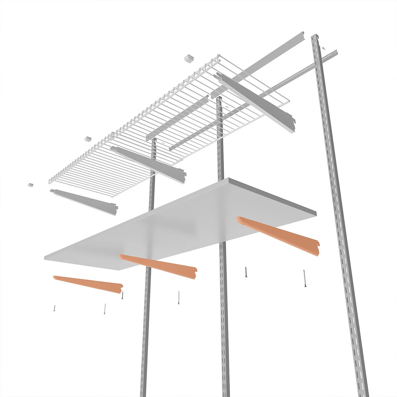 None Double Slot Bracket - White -360mm 5 None Double Slot Bracket - White -360mm - Image 5