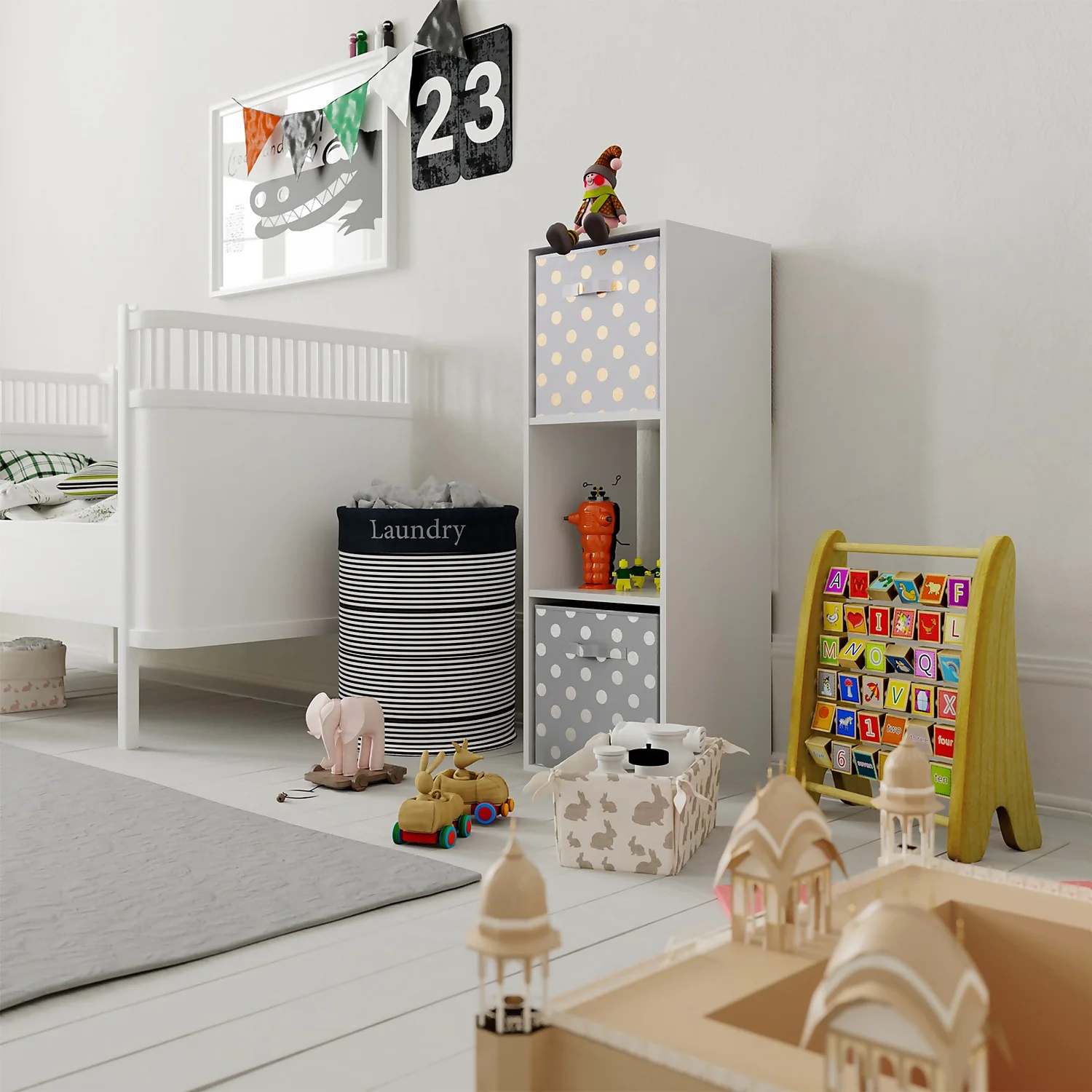 Compact Cube 3x1 Storage Unit - White 2 Compact Cube 3x1 Storage Unit - White - Image 2