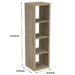 Clever Cube 4x1 Storage Unit - Oak -Storage Rack Store 12816155 6395014368230046