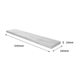 Floating Shelf - Grey Oak - 1200 X 240 X 38mm 7 Floating Shelf - Grey Oak - 1200 X 240 X 38mm -Storage Rack Store 12817804 8614976219095332