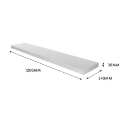 Floating Shelf - White Gloss - 1200 X 240 X 38mm -Storage Rack Store 12817808 2084976219312907
