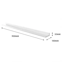 Flexi Storage Decorative Shelving Photo Shelf - White Matt - 900x35x100mm -Storage Rack Store 12817971 5514991763960201