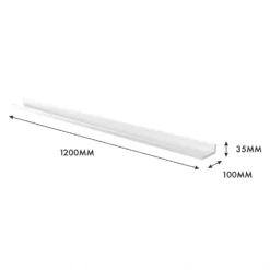 Flexi Storage Decorative Shelving Photo Shelf - White Matt - 1200x35x100mm -Storage Rack Store 12817978 7674976461973001