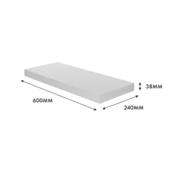 Floating Shelf - White Gloss - 600 X 240 X 38mm -Storage Rack Store 12822023 1524976219095485