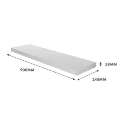 Floating Shelf - White Gloss - 900 X 240 X 38mm 9 Floating Shelf - White Gloss - 900 X 240 X 38mm -Storage Rack Store 12822047 1744976219240376
