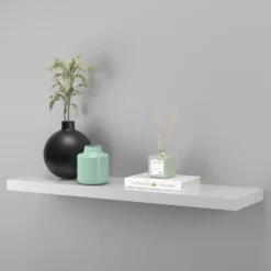 Floating Shelf - White Gloss - 900 X 240 X 38mm 8 Floating Shelf - White Gloss - 900 X 240 X 38mm -Storage Rack Store 12822047 2074876424925738