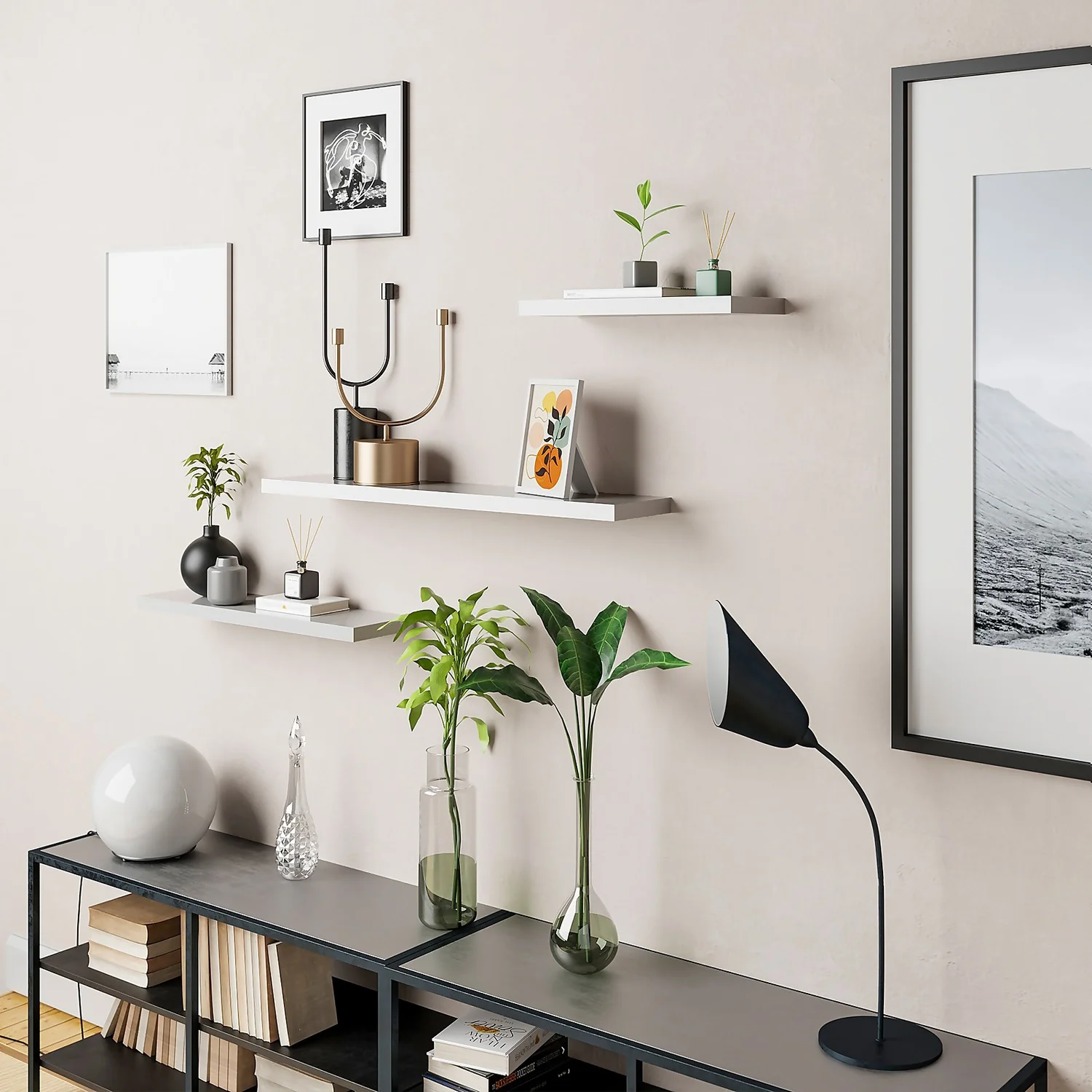 Floating Shelf - White Gloss - 900 X 240 X 38mm 3 Floating Shelf - White Gloss - 900 X 240 X 38mm - Image 3