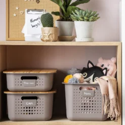 2 Pack Smartstore Wardrobe Basket Tag - Taupe -Storage Rack Store 12822346 1414833174229011