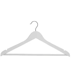 White Wooden Hangers - 8 Pack -Storage Rack Store 12822503 5054878808233078