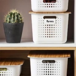 Smartstore Wardrobe Basket Bamboo Lid -Storage Rack Store 12826435 1394833172431993
