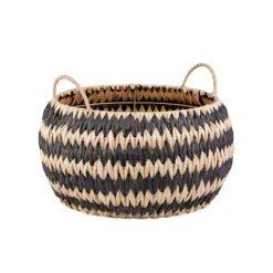 Black Round Flatweave Baskets - Set Of 3 -Storage Rack Store 12829226 1544832981961198