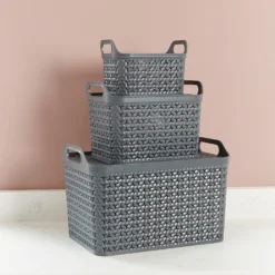 Small Urban Storage Basket With Lid - Graphite -Storage Rack Store 12837349 4634960190076618