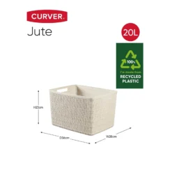 Curver Jute Large Basket - 20L - Off White 9 Curver Jute Large Basket - 20L - Off White -Storage Rack Store 12840437 7504833167405871