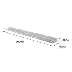 Flexi Storage Decorative Shelving Photo Shelf Grey Oak 900x35x100mm -Storage Rack Store 12878517 1274976461911000