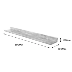 Flexi Storage Decorative Shelving Photo Shelf Grey Oak 600x35x100mm -Storage Rack Store 12878519 1174976461964811