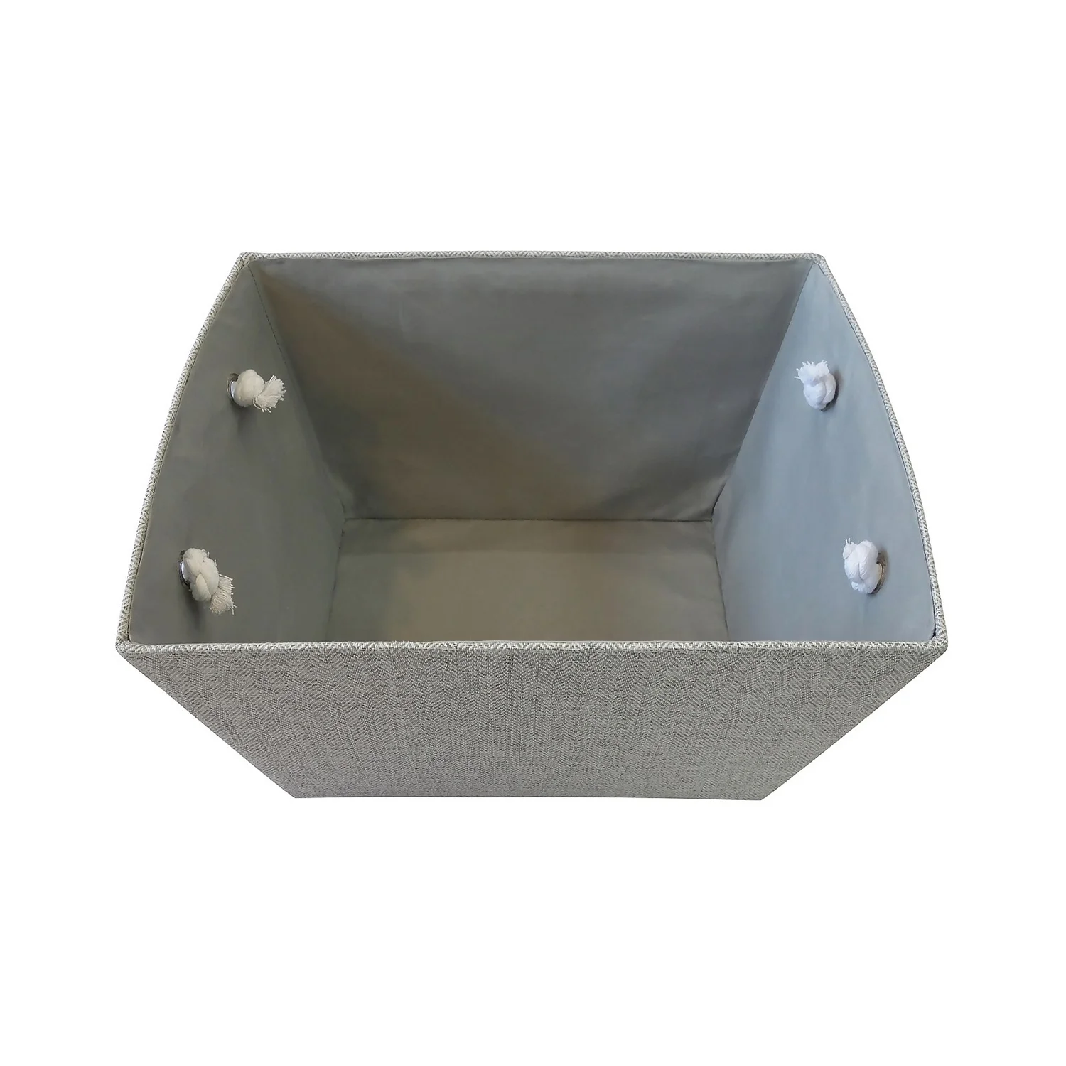 Neutral Herringbone Large Storage Basket 2 Neutral Herringbone Large Storage Basket - Image 2