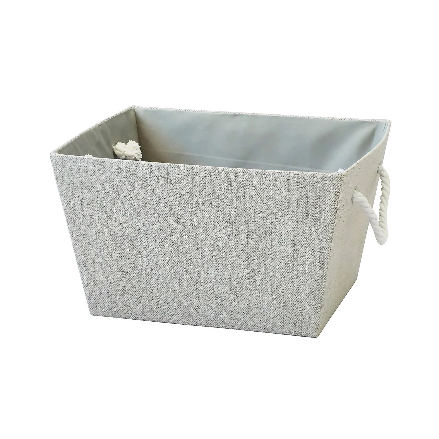 Neutral Herringbone Large Storage Basket 1 Neutral Herringbone Large Storage Basket