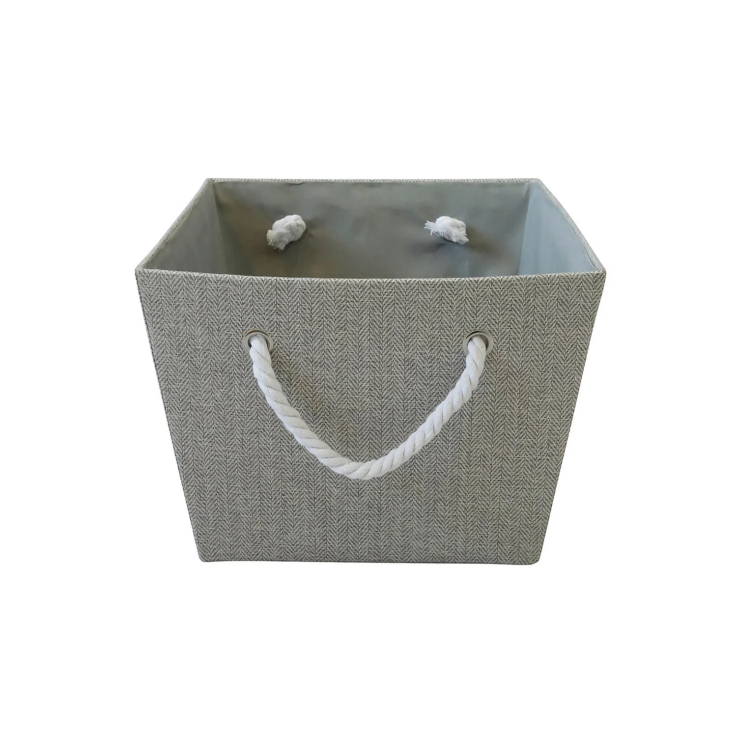 Neutral Herringbone Large Storage Basket 3 Neutral Herringbone Large Storage Basket - Image 3