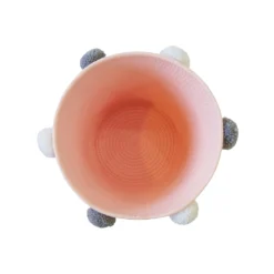 Round Cotton Rope Blush Pom Pom Basket 7 Round Cotton Rope Blush Pom Pom Basket -Storage Rack Store 12886596 9294857031512957