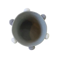 Round Cotton Rope Grey Pom Pom Basket -Storage Rack Store 12886597 1874857031618479