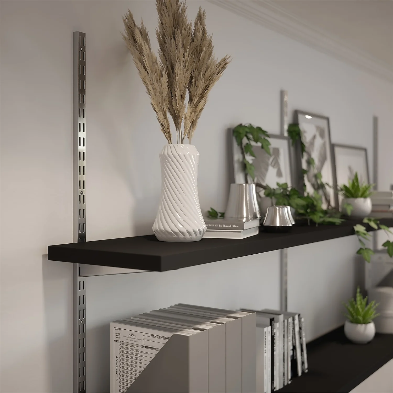 Twin Slot Shelving Kit - 1219mm Krome Twinslot And 120mm Brackets - Chrome Effect 4 Twin Slot Shelving Kit - 1219mm Krome Twinslot And 120mm Brackets - Chrome Effect - Image 4