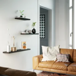 Flexi Storage Decorative Shelving Floating Shelf Black Oak 900x38x240mm -Storage Rack Store 12889895 1394885494928821