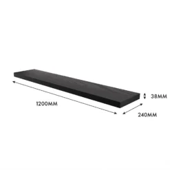 Flexi Storage Decorative Shelving Floating Shelf Black Oak 1200x38x240mm -Storage Rack Store 12889901 1154976219149113