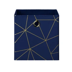 Clever Cube Velvet Geometric Insert - Navy & Gold -Storage Rack Store 12932950 1274887876612456