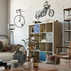 Clever Cube Velvet Geometric Insert - Navy & Gold -Storage Rack Store 12932950 5294887876692979