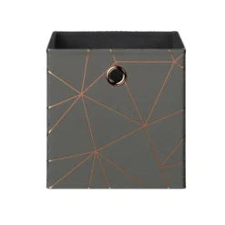 Clever Cube Velvet Geometric Insert - Grey & Rose Gold -Storage Rack Store 12932953 1544887876394671