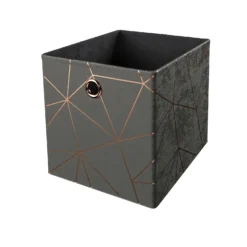 Storage Rack Store 29 Clever Cube Velvet Geometric Insert - Grey & Rose Gold