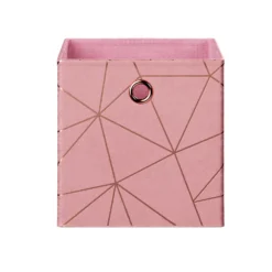 Clever Cube Velvet Geometric Insert - Pink & Rose Gold -Storage Rack Store 12932960 1744887876808350