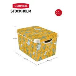 Curver Stockholm Stork Deco Storage Box - Yellow - 22L -Storage Rack Store 13169628 7774898511971226