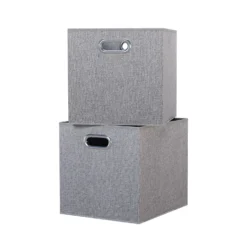 Storage Rack Store 11 Clever Cube Fabric Insert - Set Of 2 - Woven Silver