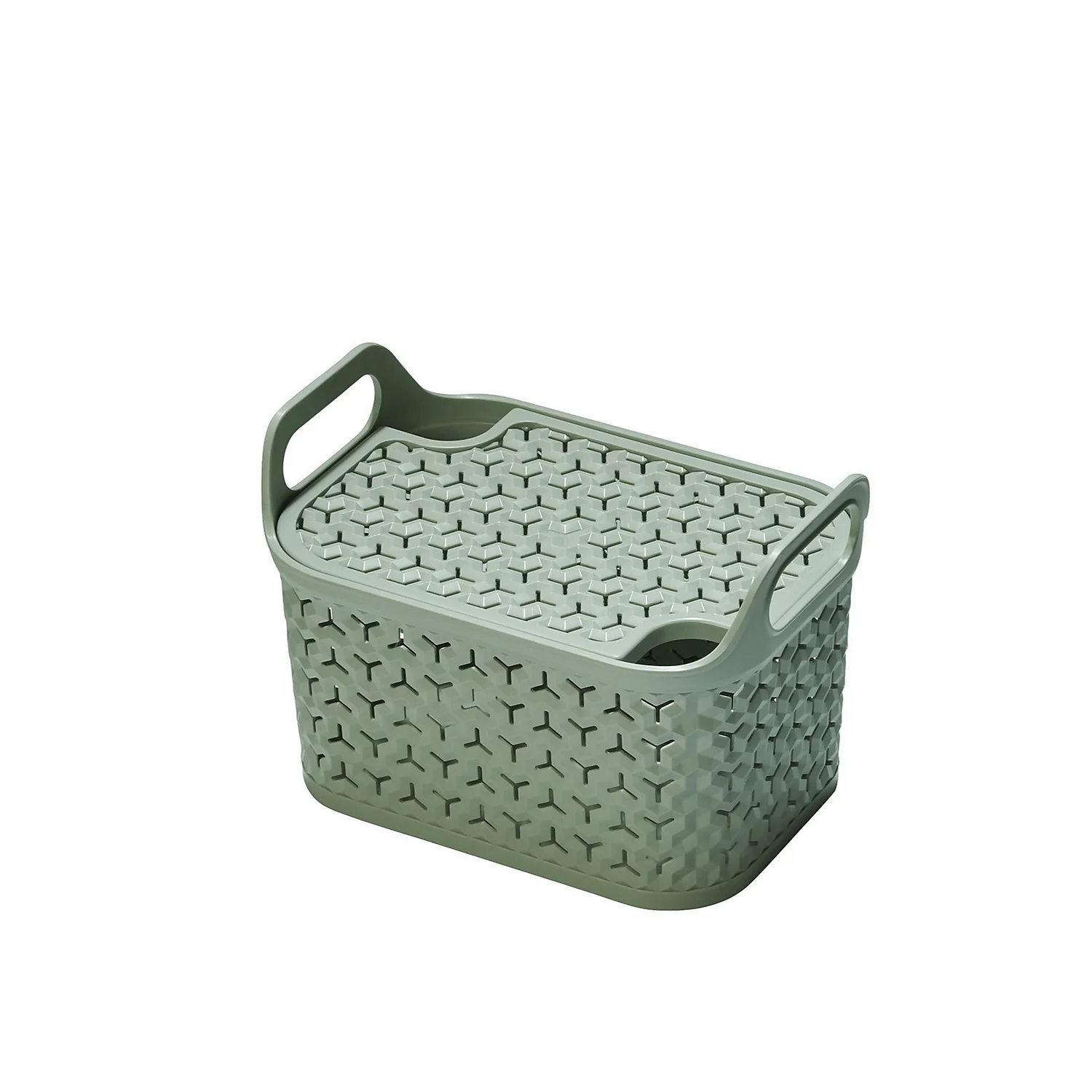 Small Urban Storage Basket With Lid - Green 1 Small Urban Storage Basket With Lid - Green